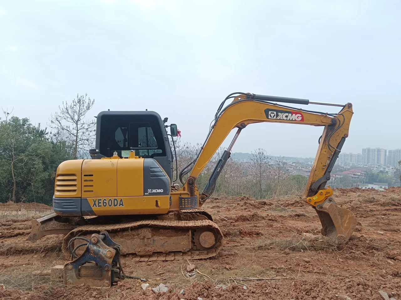 XCMG XE60DA excavator photographed in Changsha, China